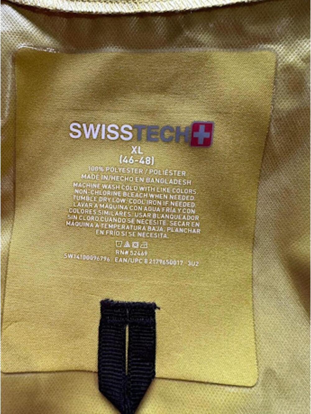 Swiss Tech Rain Jacket Chartreuse Hooded XL - Picture 3 of 6